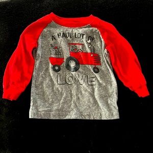 18mth, Carters long sleeve red/gray shirt.